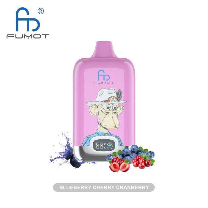 Blueberry cherry cranberry flavored vape with a playful monkey design, featuring blueberries, cherries, and cranberries for a refreshing, sweet vape experience.