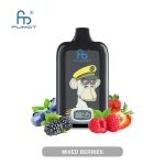 Mixed Berries flavored vape with a fun monkey captain design, featuring fresh strawberries, blueberries, blackberries, and raspberries.