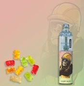 RandM Tornado 7000 with Gummy Bear flavor, featuring a cool gorilla in a hard hat design.