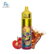 RandM Tornado 30K yellow vape with skull artwork, featuring cherry and cola splash
