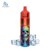 RandM Tornado 30K red disposable vape with vibrant skull design and ice cubes