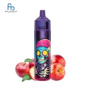 RandM Tornado 30K vape in purple with skull artwork, red apples in background indicating apple flavor