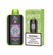 Fumot Tornado 25000 puff disposable vape in Double Apple flavor with green packaging and nicotine warning label