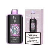 Fumot Tornado 25000 puff disposable vape in Strawberry Mango flavor with soft pink packaging and nicotine warning label