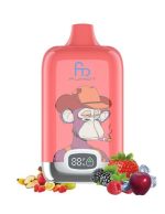 Mixed Berry and Tropical Fruit flavored vape featuring a fun cowboy monkey design, with a variety of fruits like berries, grapes, and peaches.