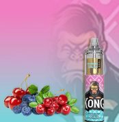 RandM 7000 Blueberry Cherry Cranberry flavor with a refreshing mix of blueberries, cherries, and cranberries, alongside the strong Kong mascot.