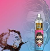 RandM Tornado 7000 Cola Ice vape with icy cola splash and cool gorilla illustration
