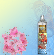 RandM Tornado 7000 Cotton Candy flavored vape with pink cotton candy and colorful sprinkles