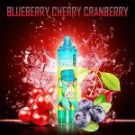 RandM Tornado 15000 Blueberry Cherry Cranberry disposable vape with a vibrant fruit splash of blueberries, cherries, and cranberries