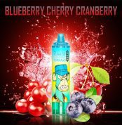 RandM Tornado 15000 Blueberry Cherry Cranberry disposable vape with a vibrant fruit splash of blueberries, cherries, and cranberries
