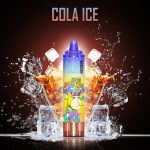 RandM Tornado 15000 Cola Ice disposable vape surrounded by icy cola splash and ice cubes