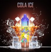 RandM Tornado 15000 Cola Ice disposable vape surrounded by icy cola splash and ice cubes