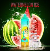 RandM Tornado Watermelon Ice disposable vape with watermelon slices and ice cubes in a refreshing splash background