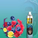 RandM 7000 Berry Lemonade flavor with blueberry, raspberry, and lemon splash, and a cool gorilla mascot design.